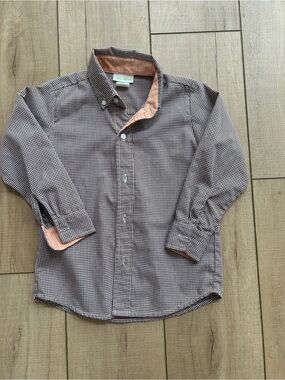 Be mine Boys brown gingham button down